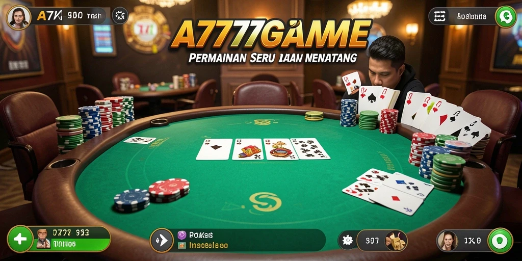 Screenshot gameplay A777GAME yang menunjukkan suasana bermain Poker yang kompetitif.
