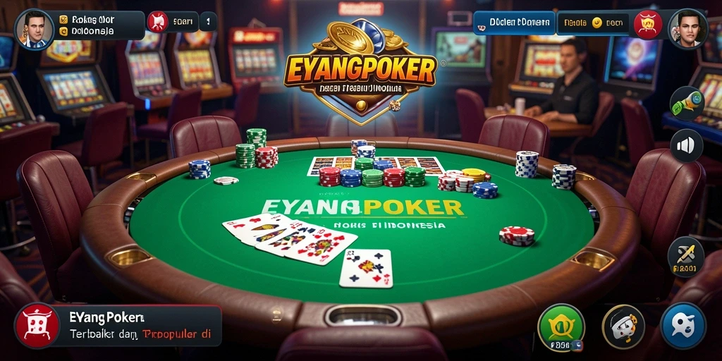 Screenshot gameplay EYANGPOKER dengan suasana poker yang seru.
