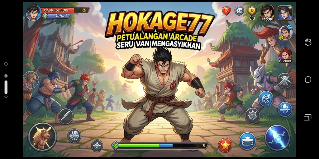 Tampilan utama gameplay HOKAGE77 yang memukau.