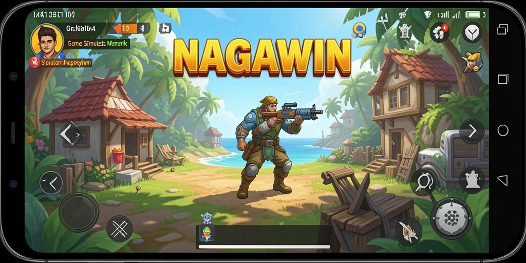 Tampilan gameplay NAGAWIN yang menarik dan penuh tantangan.