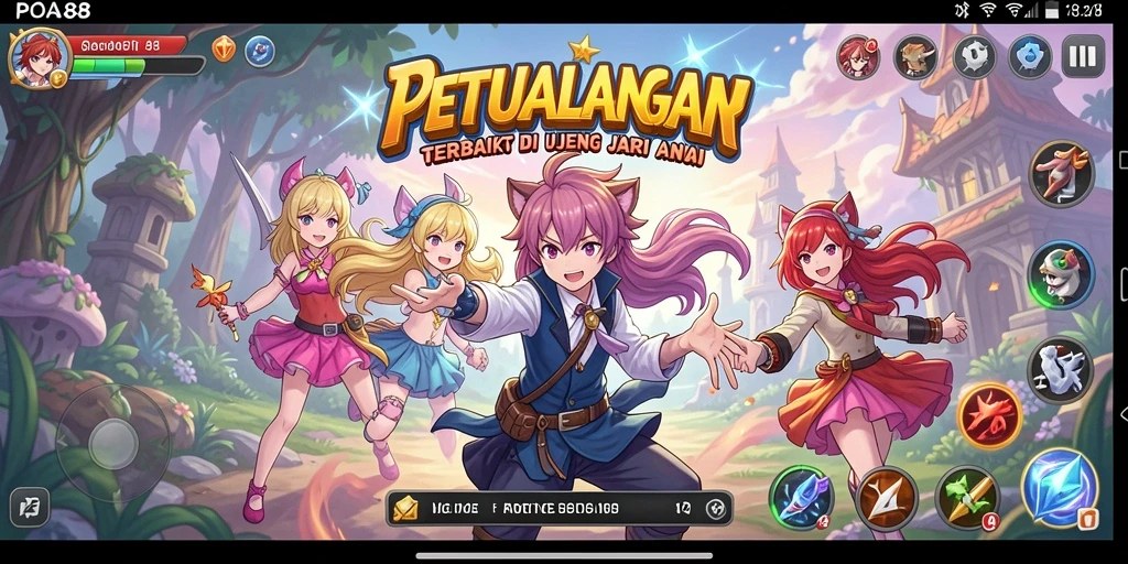 Tangkapan layar gameplay POA88 menampilkan aksi seru di dunia anime.