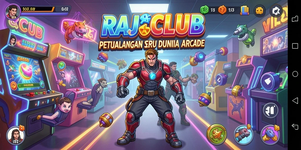 Screenshot gameplay RAJACLUB menampilkan aksi seru dalam game Arcade.