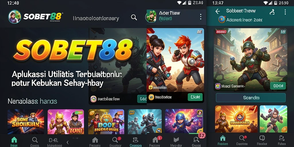 Tampilan antarmuka utama SOBET88 dengan fitur utilitas
