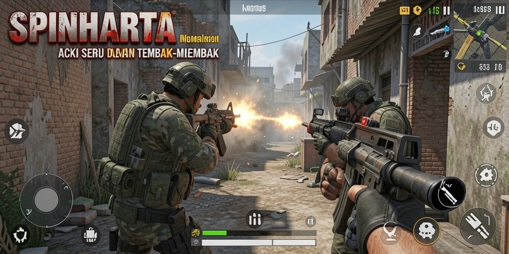 Tampilan menarik dari gameplay SPINHARTA yang intens.